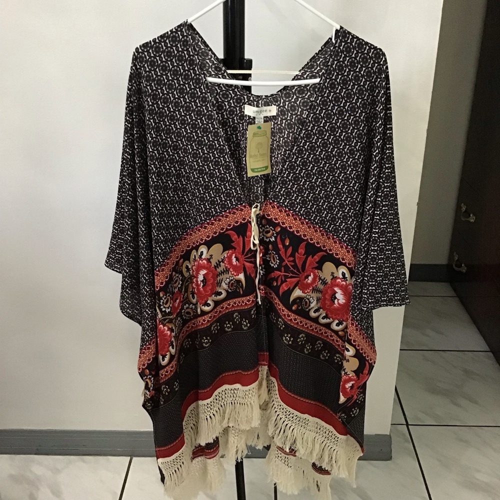 ππBoho-Chic Umgee Fringed Shawl - Picture 5 of 8